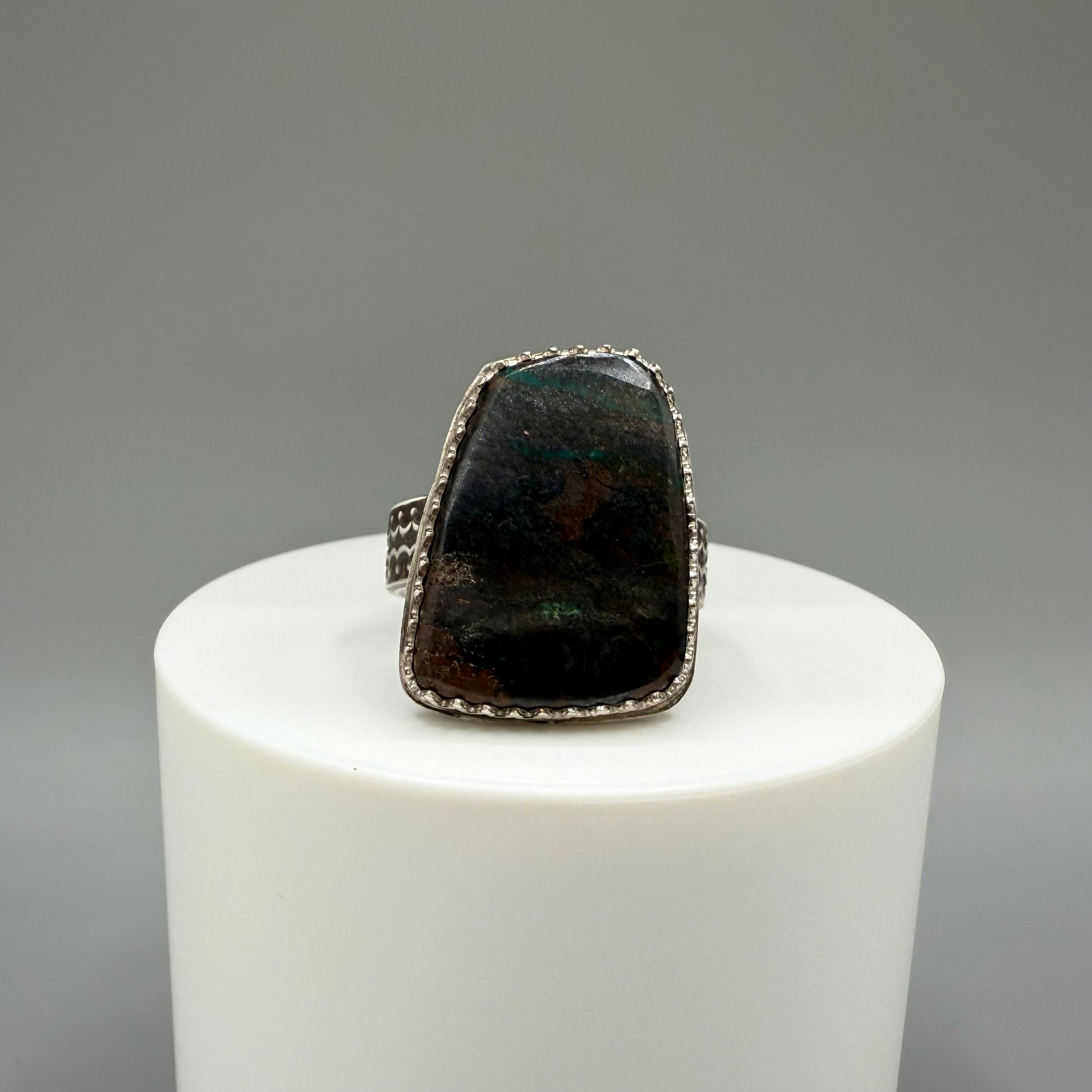 Rough Chrysocolla Sterling Silver Ring