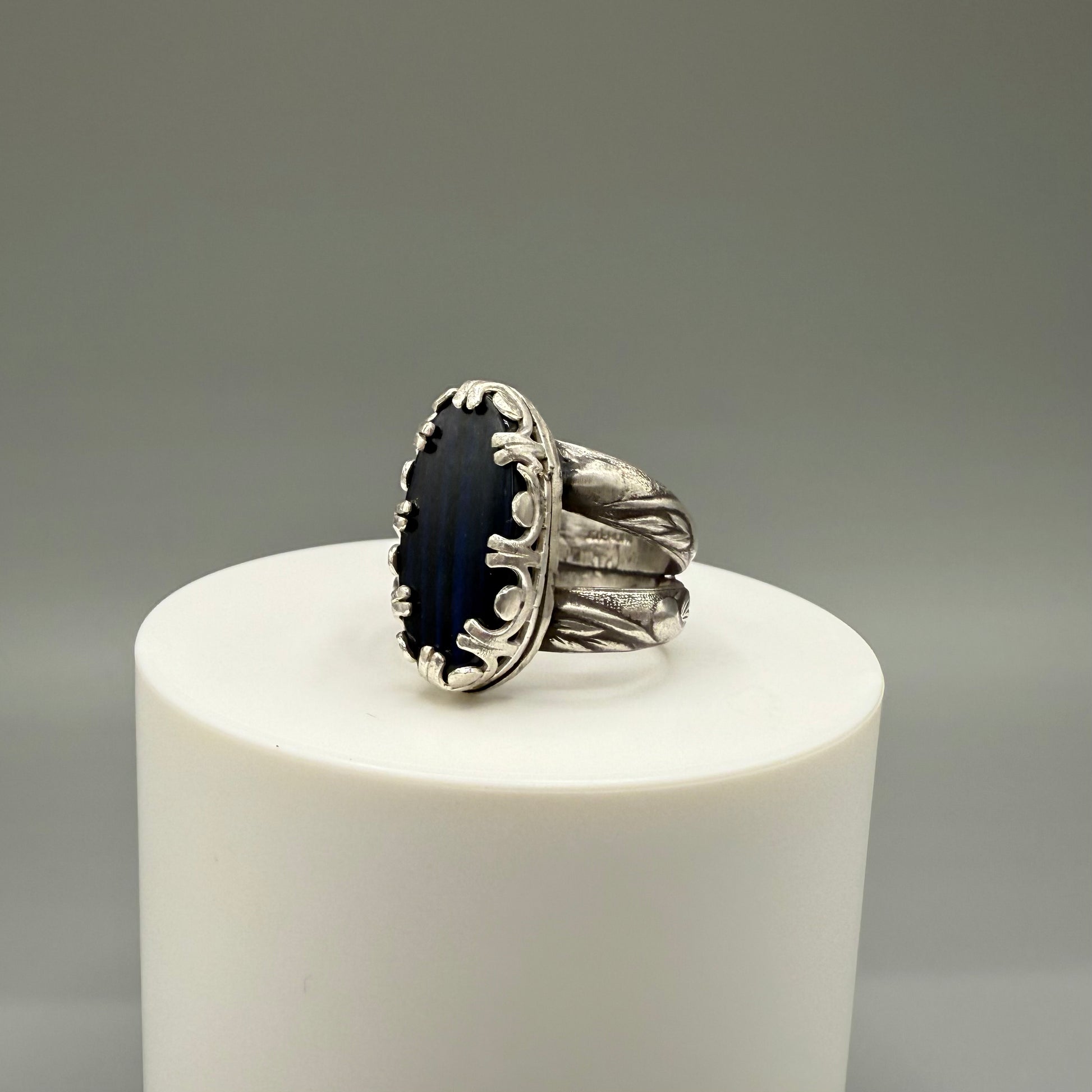 Black Labradorite Sterling Silver Ring
