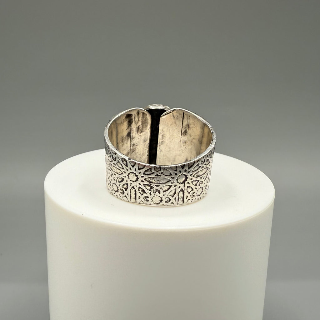 Rose Cut Aquamarine Sterling Silver Ring