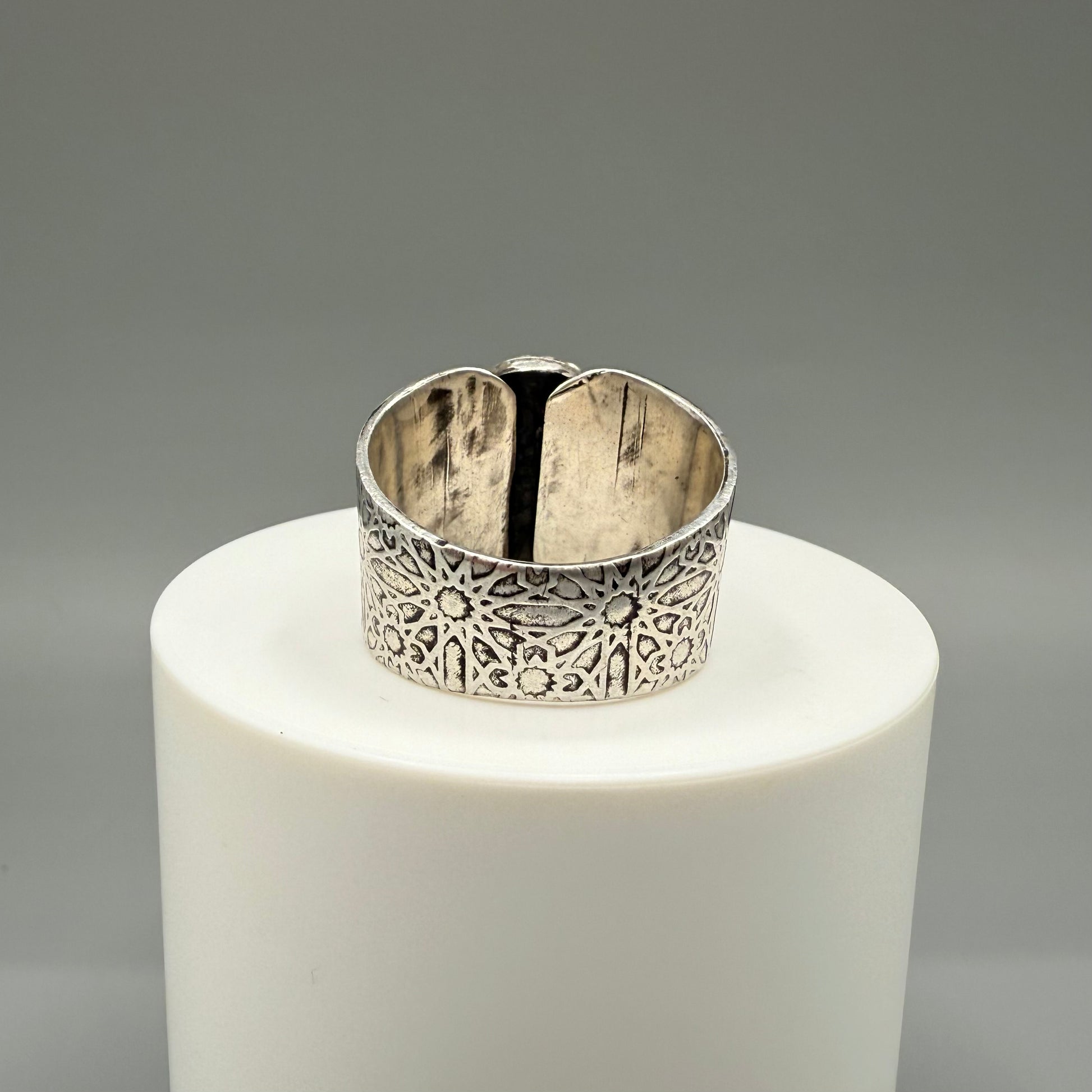 Rose Cut Aquamarine Sterling Silver Ring
