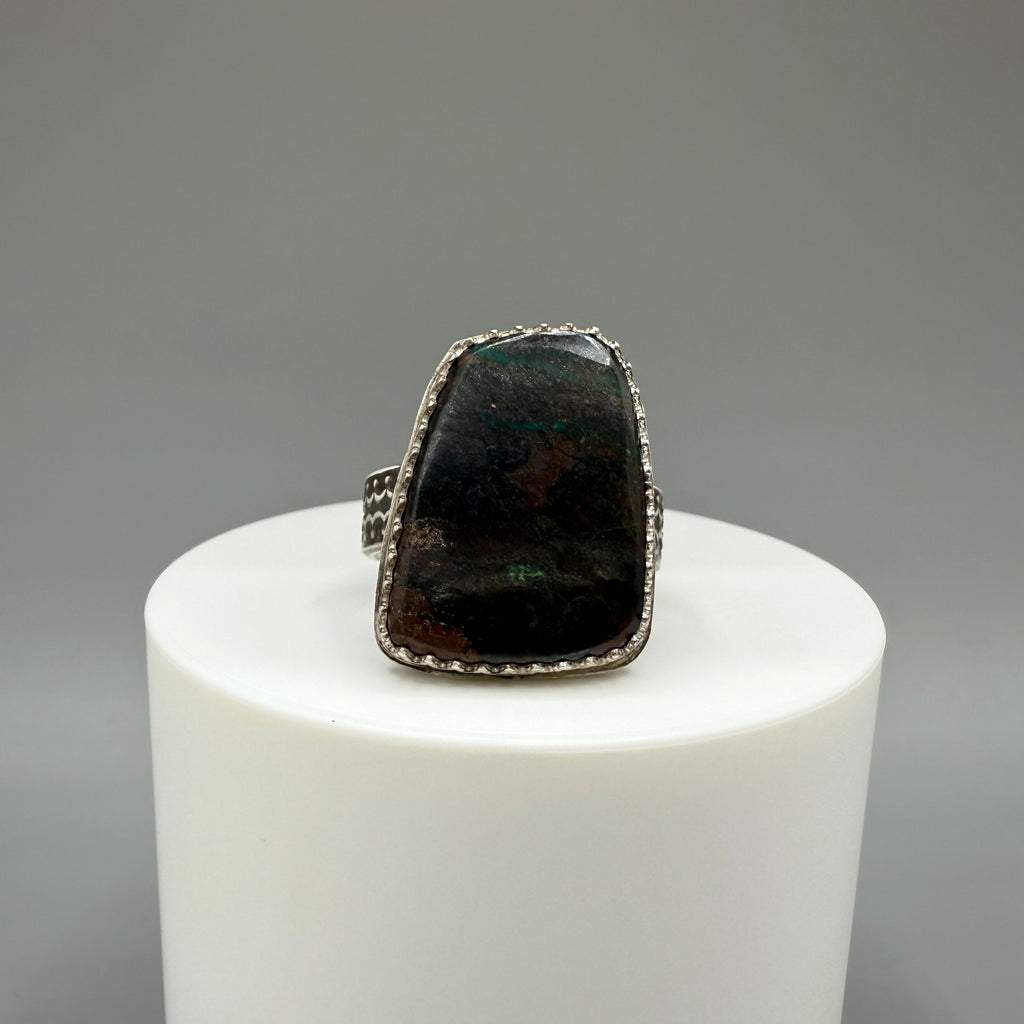 Rough Chrysocolla Sterling Silver Ring
