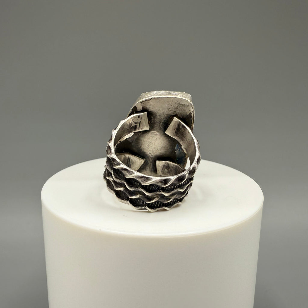 Tiger Iron Sterling Silver Ring
