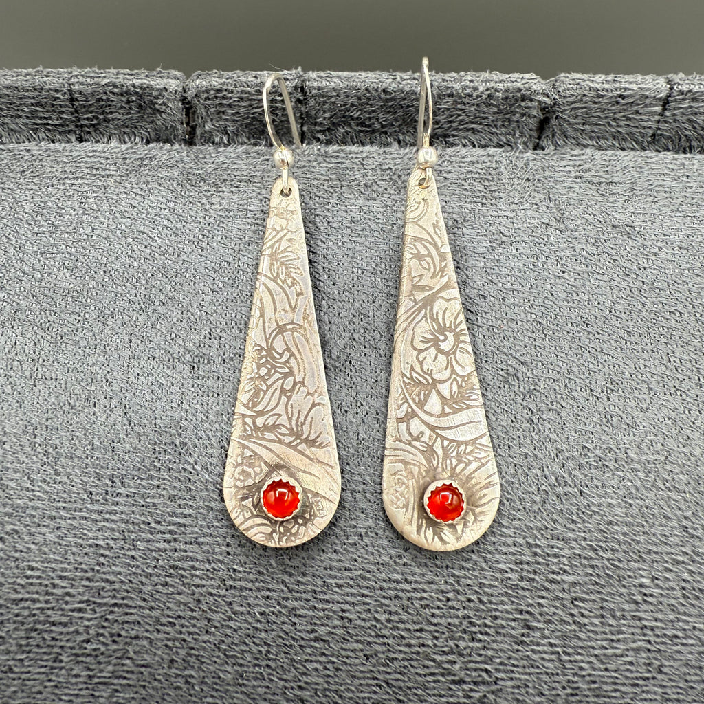 Carnelian Sterling Silver Earrings
