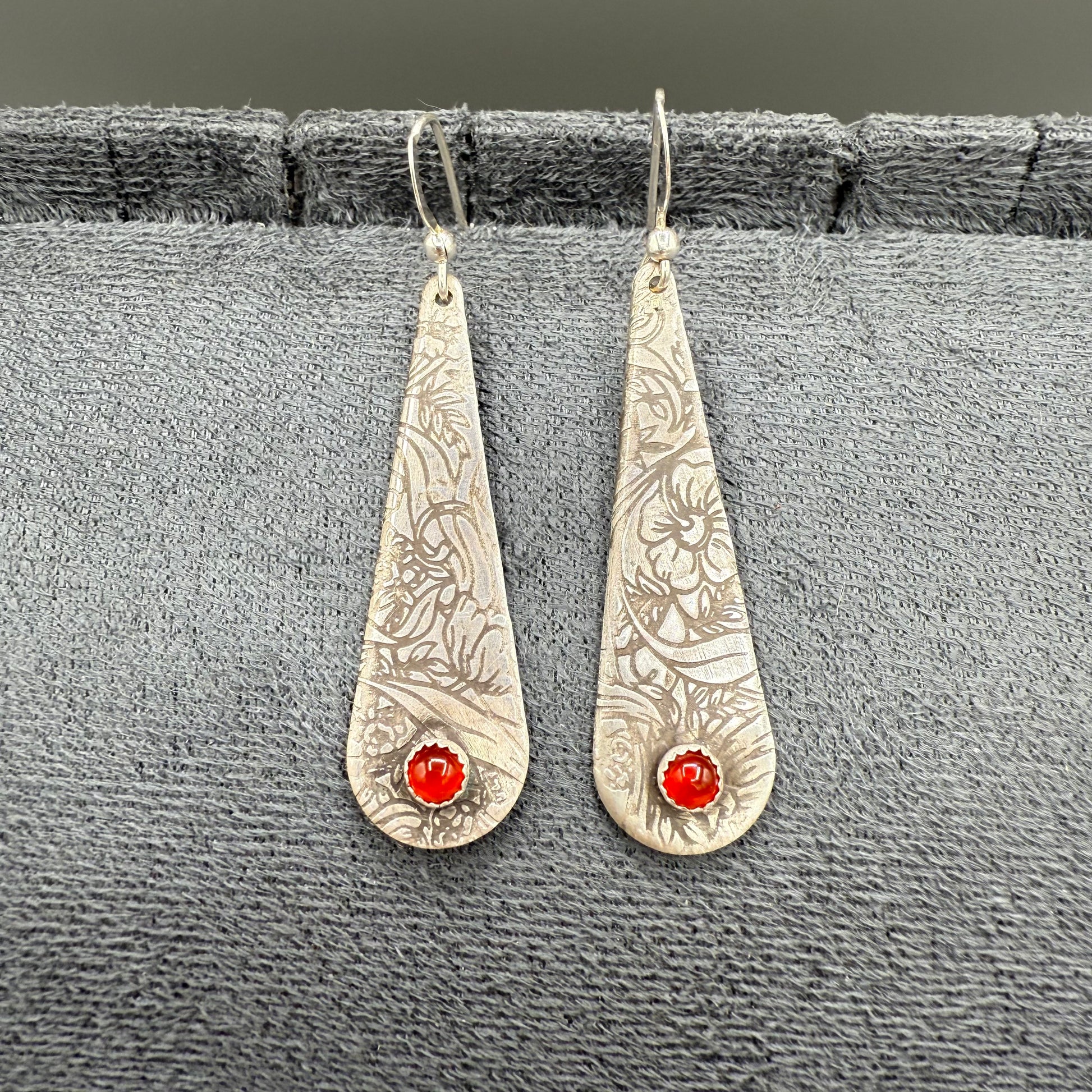 Carnelian Sterling Silver Earrings