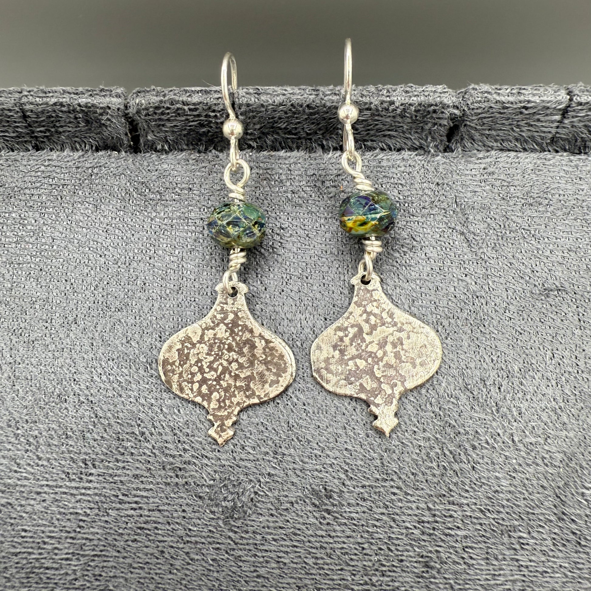 Beaded Sterling Silver Earrings