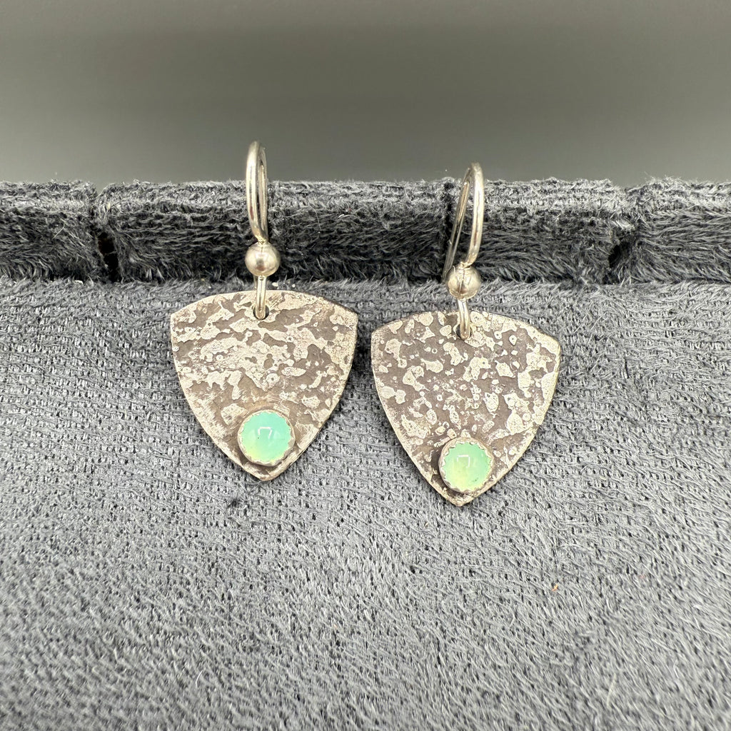 Green Moonstone Sterling Silver Earrings