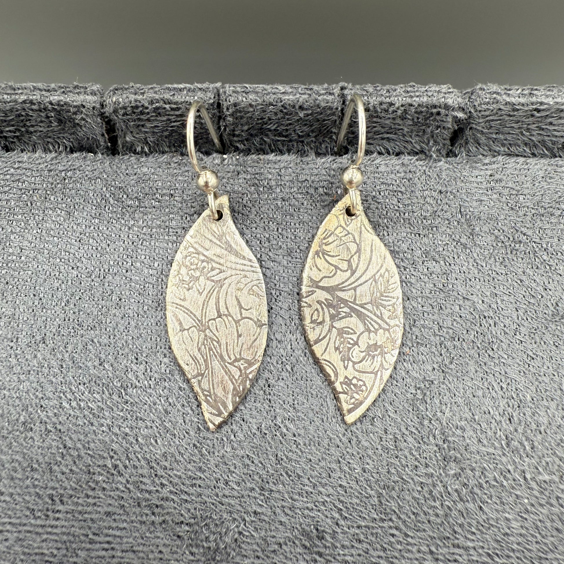 Floral Patterned Sterling Silver Earrings