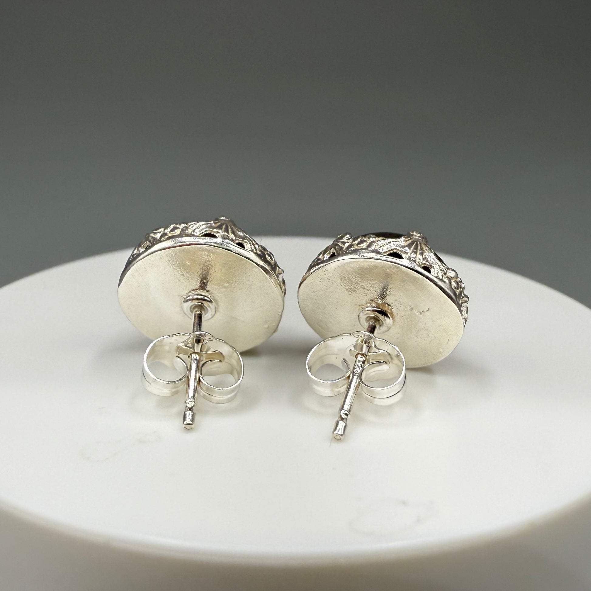 Labradorite Round Sterling Silver Stud Earrings