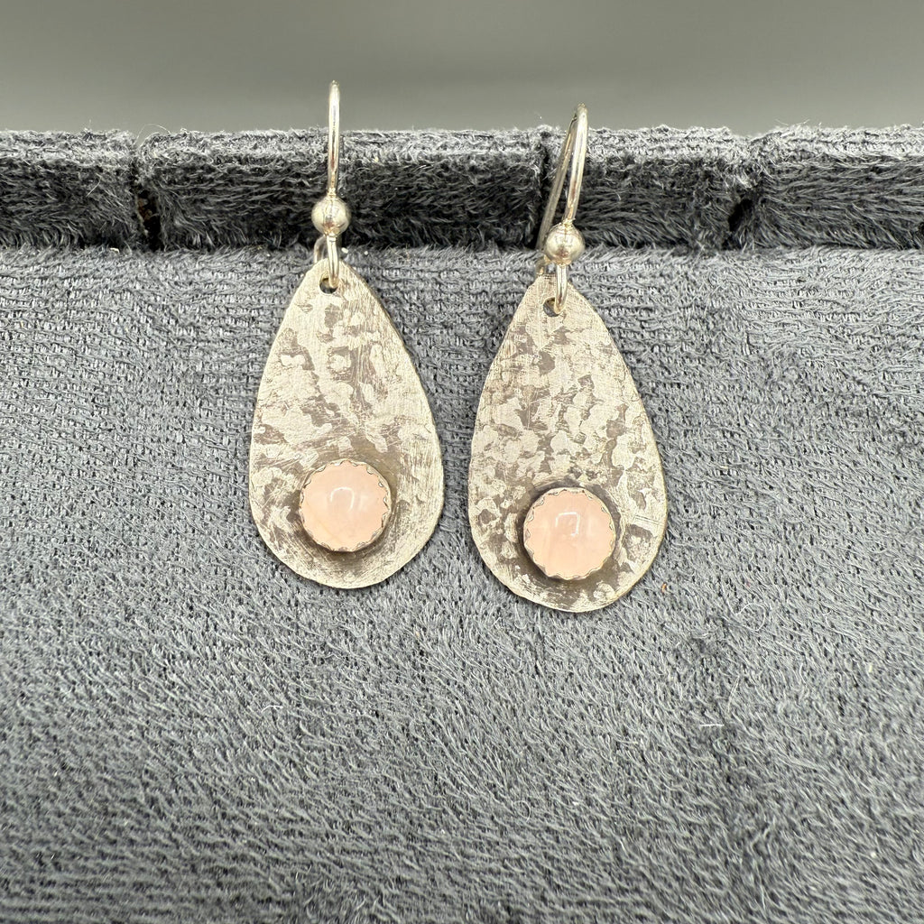 Rose Quartz Sterling Silver Earrings