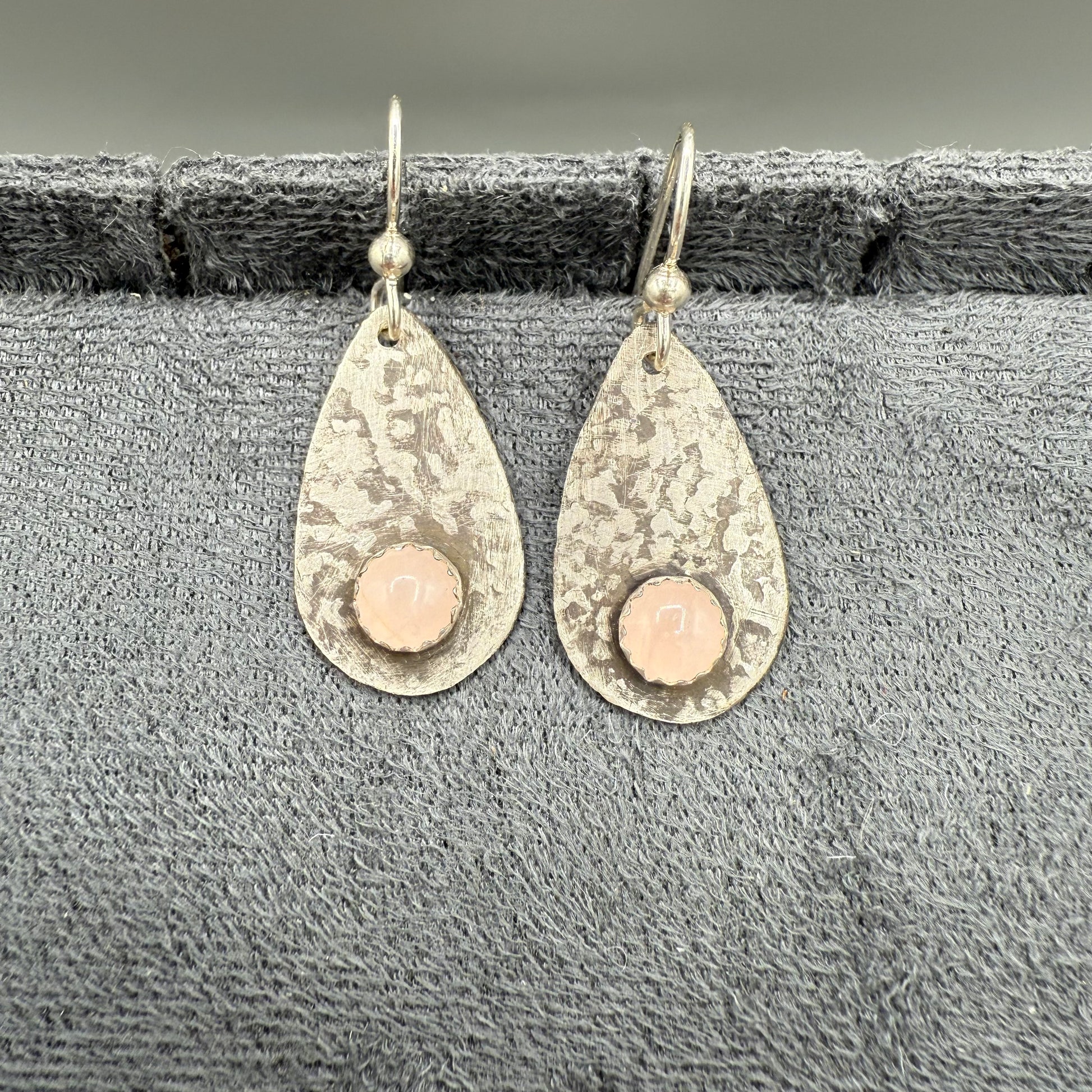 Rose Quartz Sterling Silver Earrings