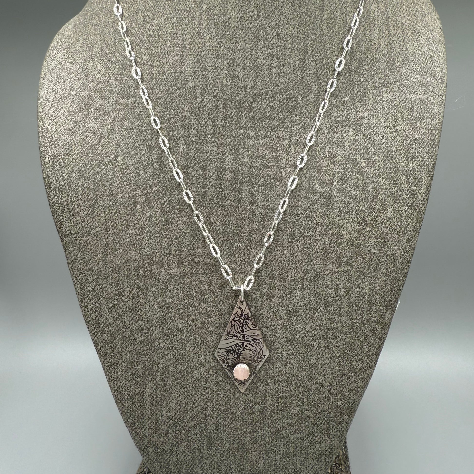 Rose Quartz Sterling Silver Necklace