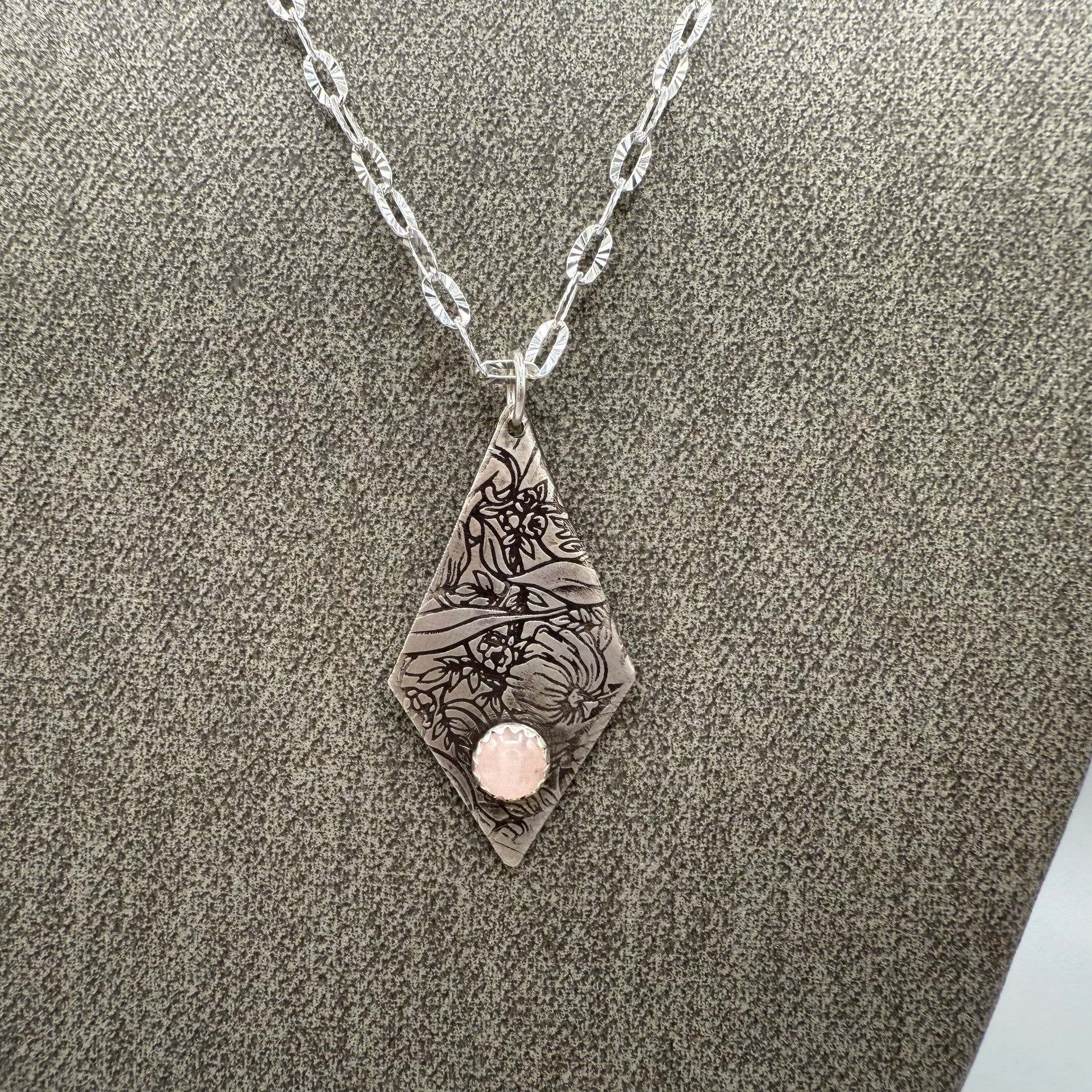 Rose Quartz Sterling Silver Necklace