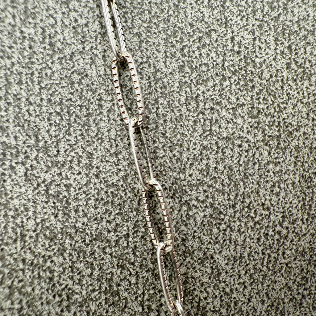 Black Dyed Agate Chainmaille Sterling Silver Necklace