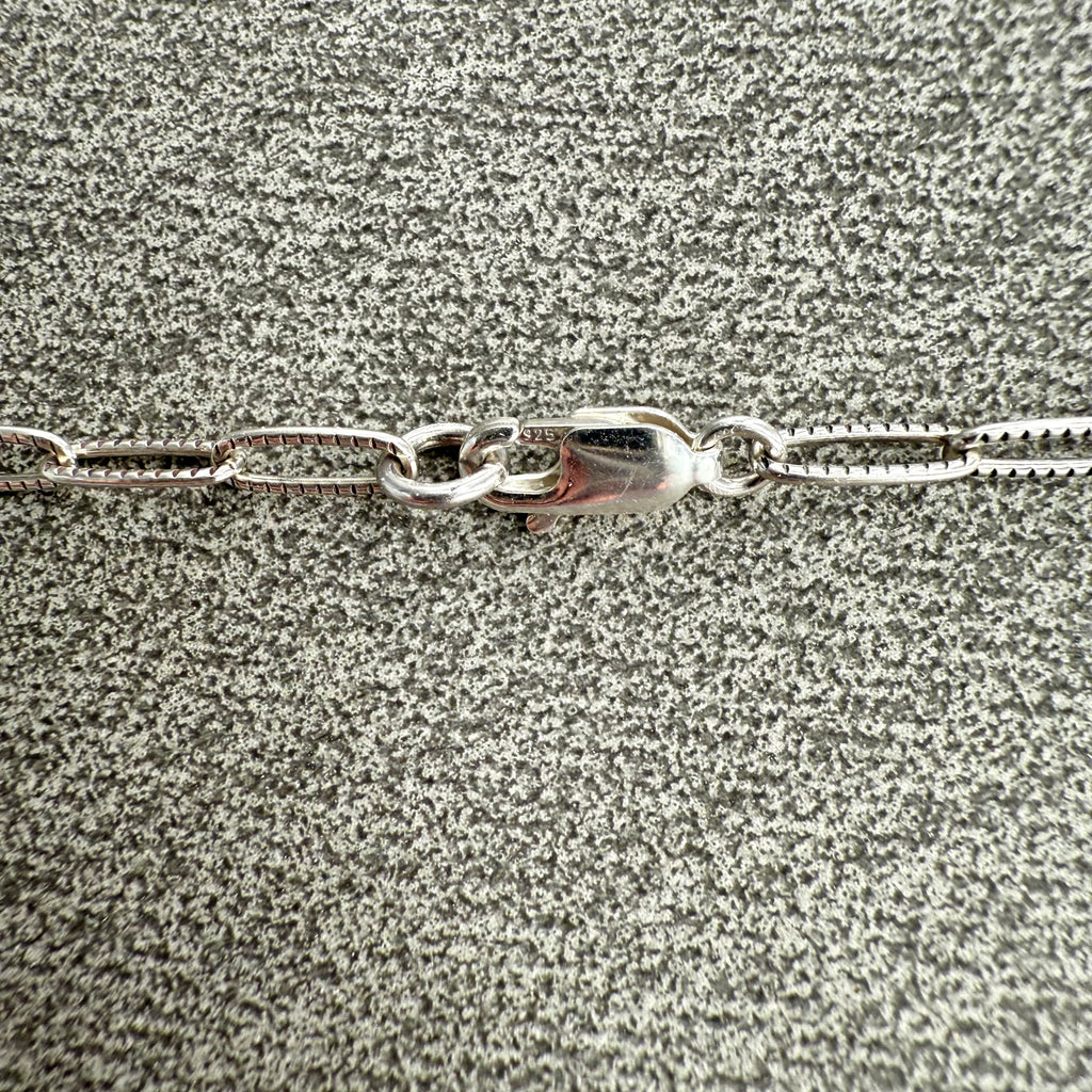 Black Dyed Agate Chainmaille Sterling Silver Necklace