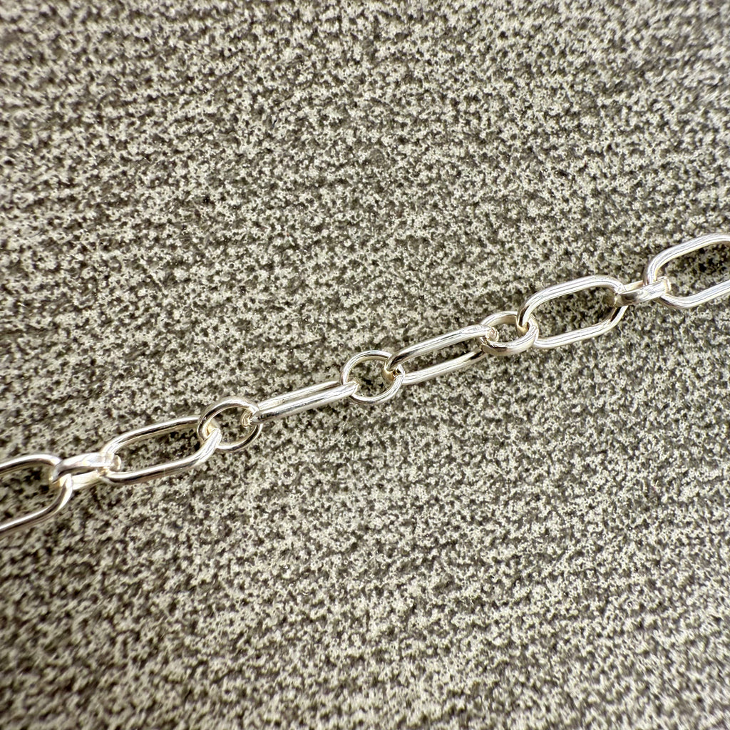 Blue Dyed Agate Chainmaille Sterling Silver Necklace