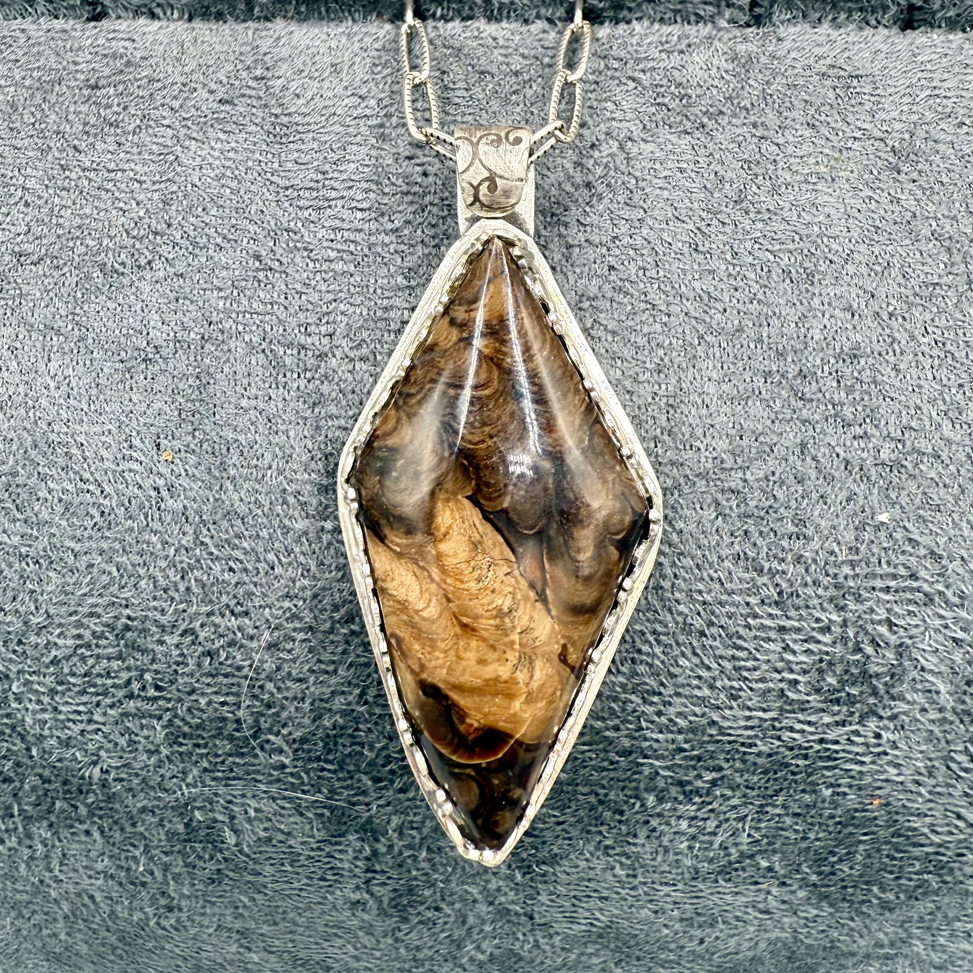 Dinosaur Bone Sterling Silver Necklace