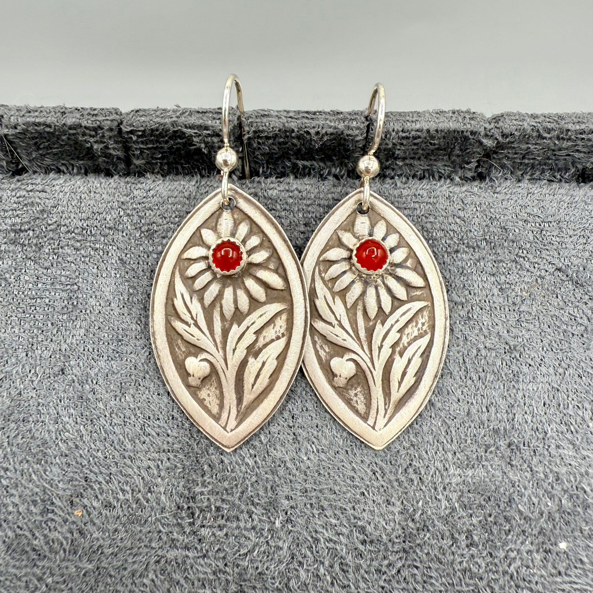 Carnelian Sterling Silver Earrings