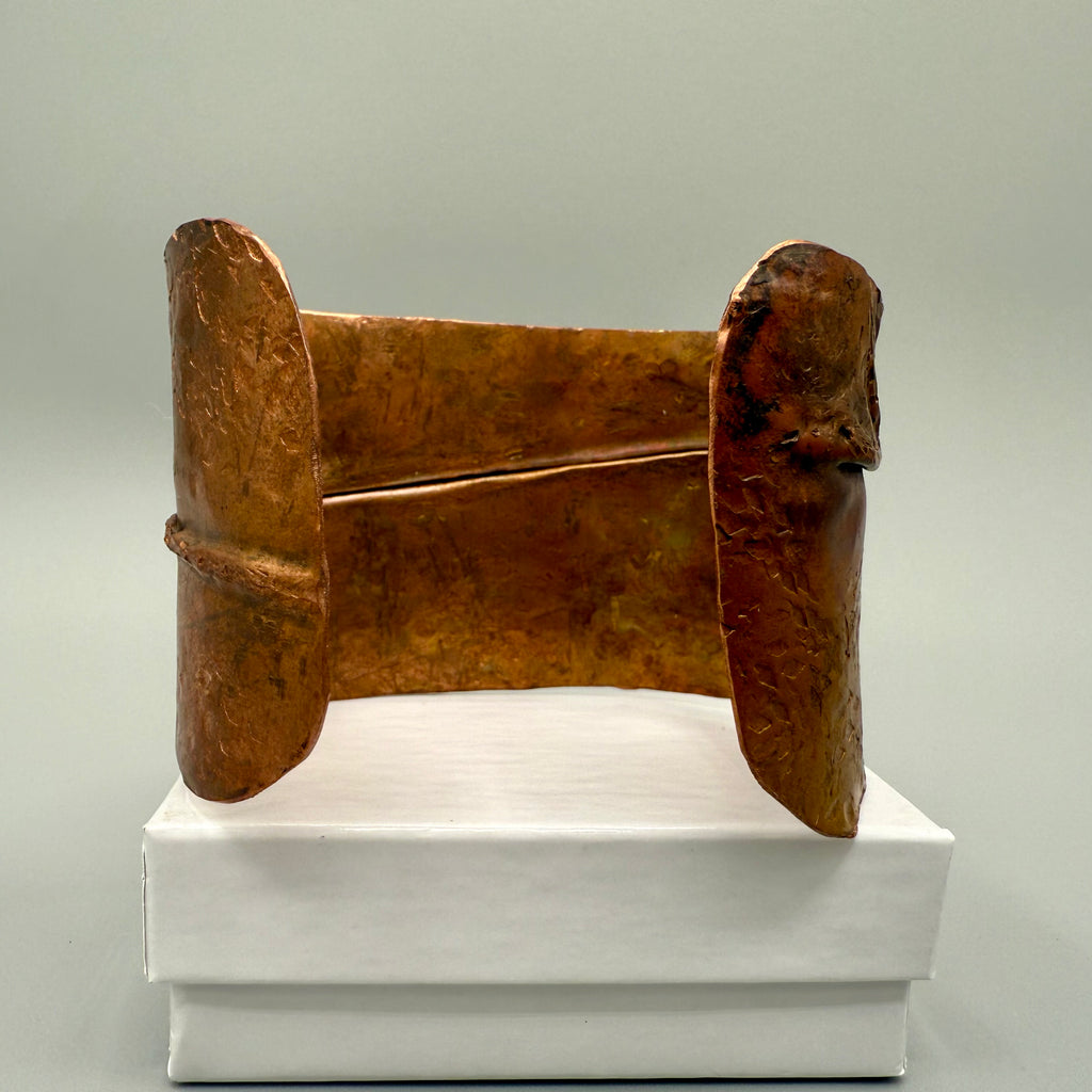 Fold Formed Hammered Copper Cuff Bracelet
