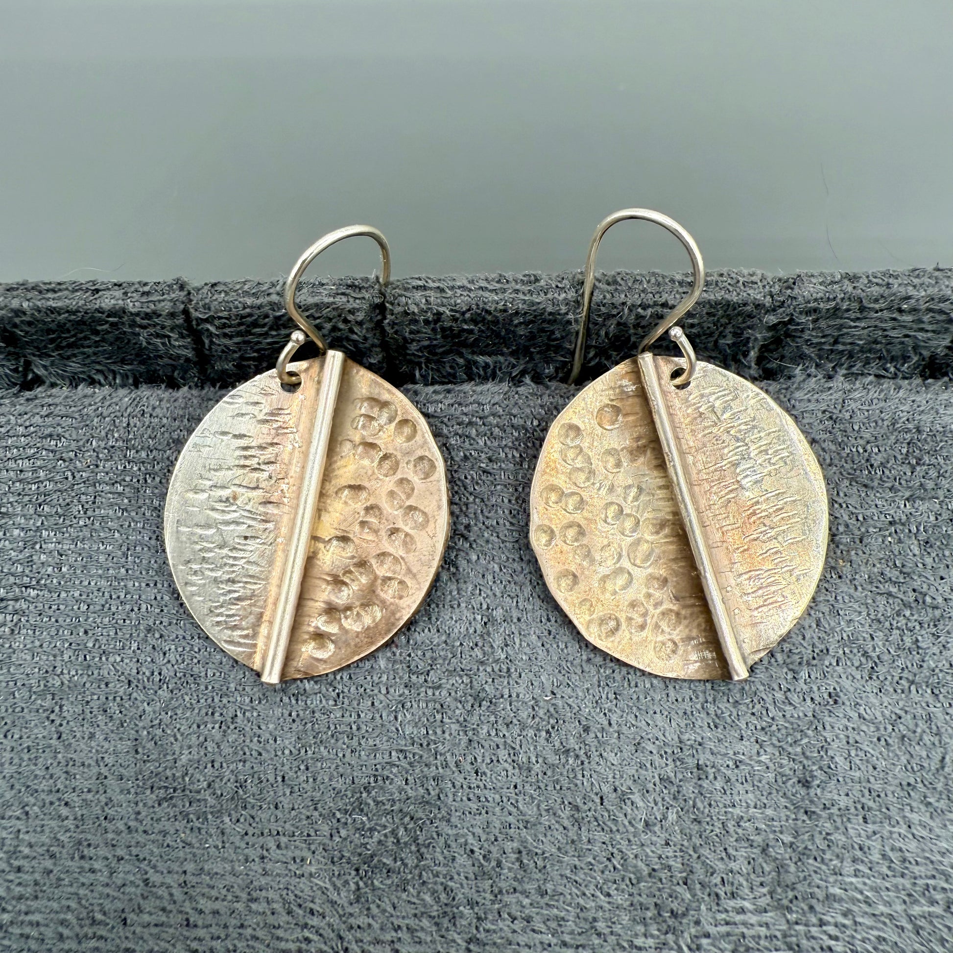 Fold Formed Hammered Sterling Silver Earrings