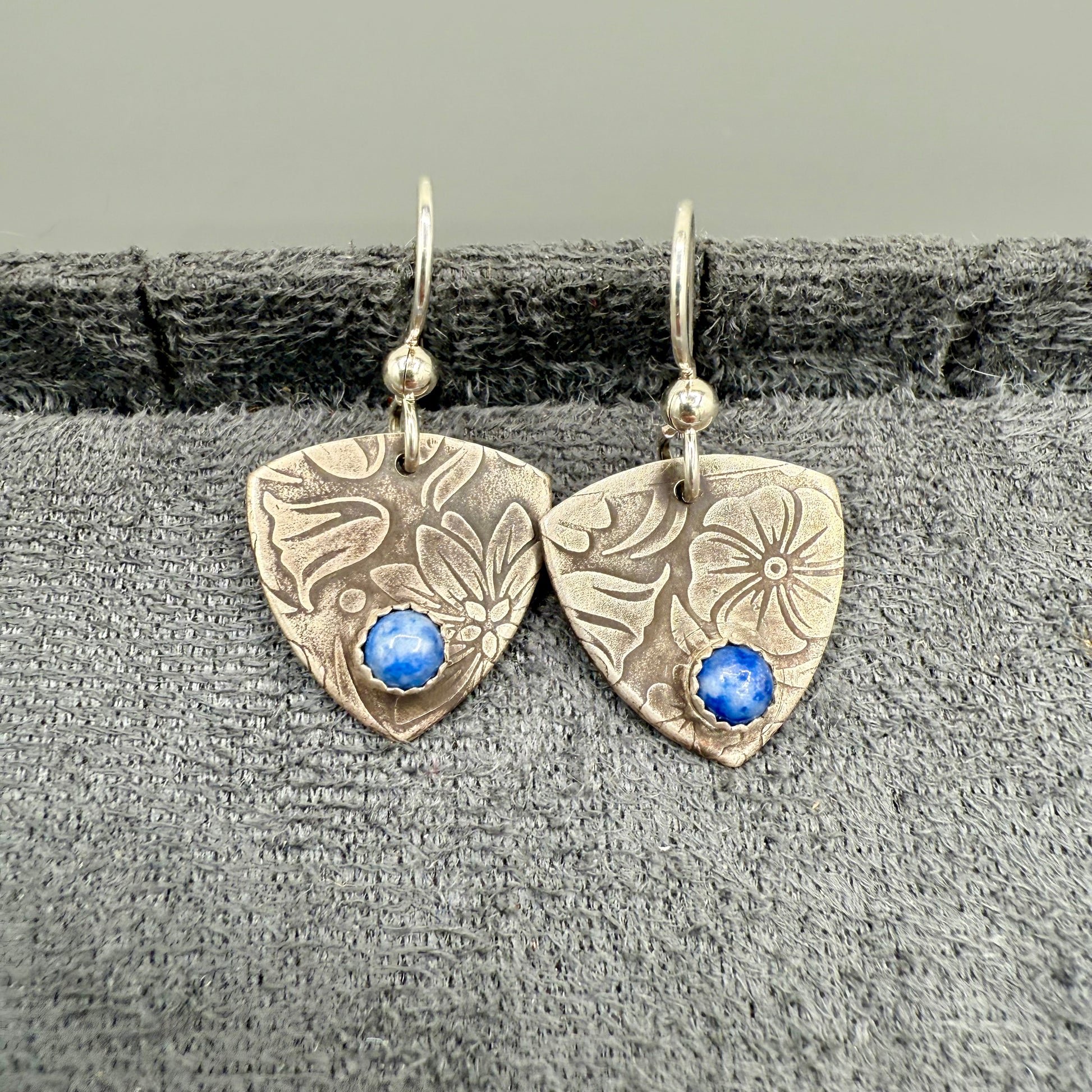 Denim Lapis Sterling Silver Earrings