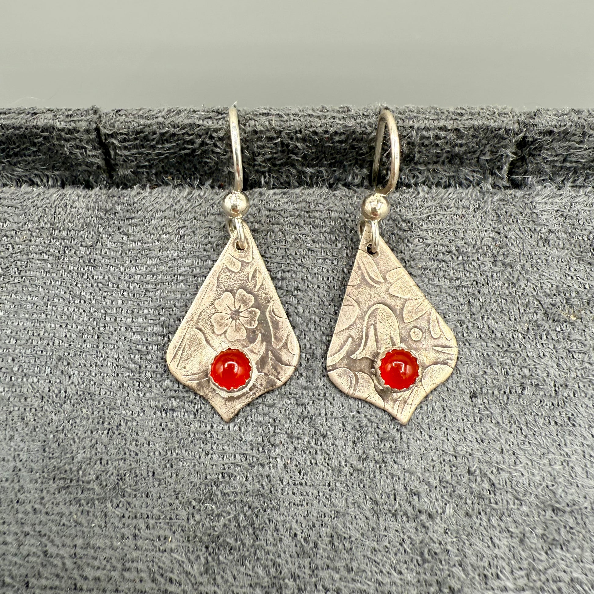 Carnelian Sterling Silver Earrings