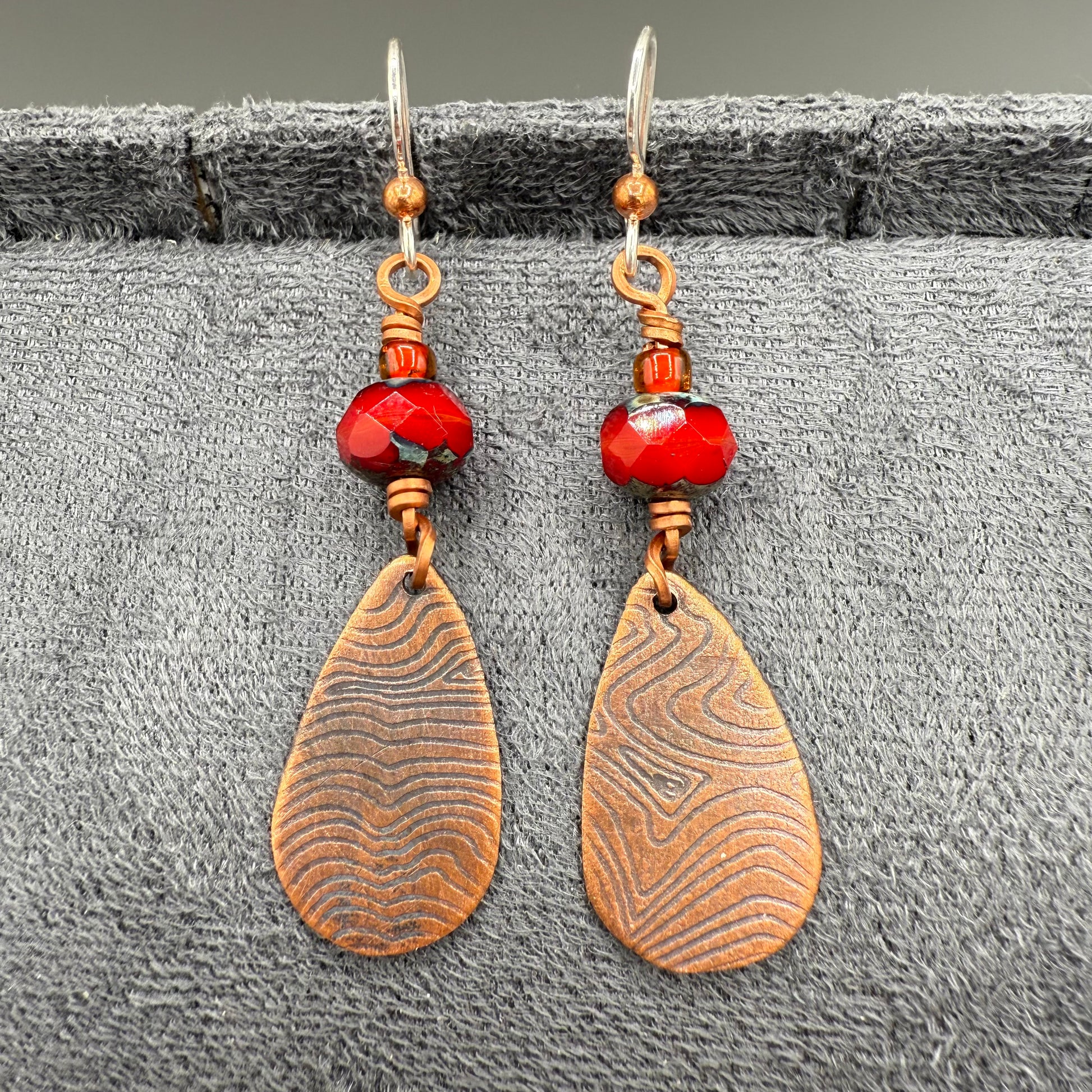 Beaded Copper Earrings