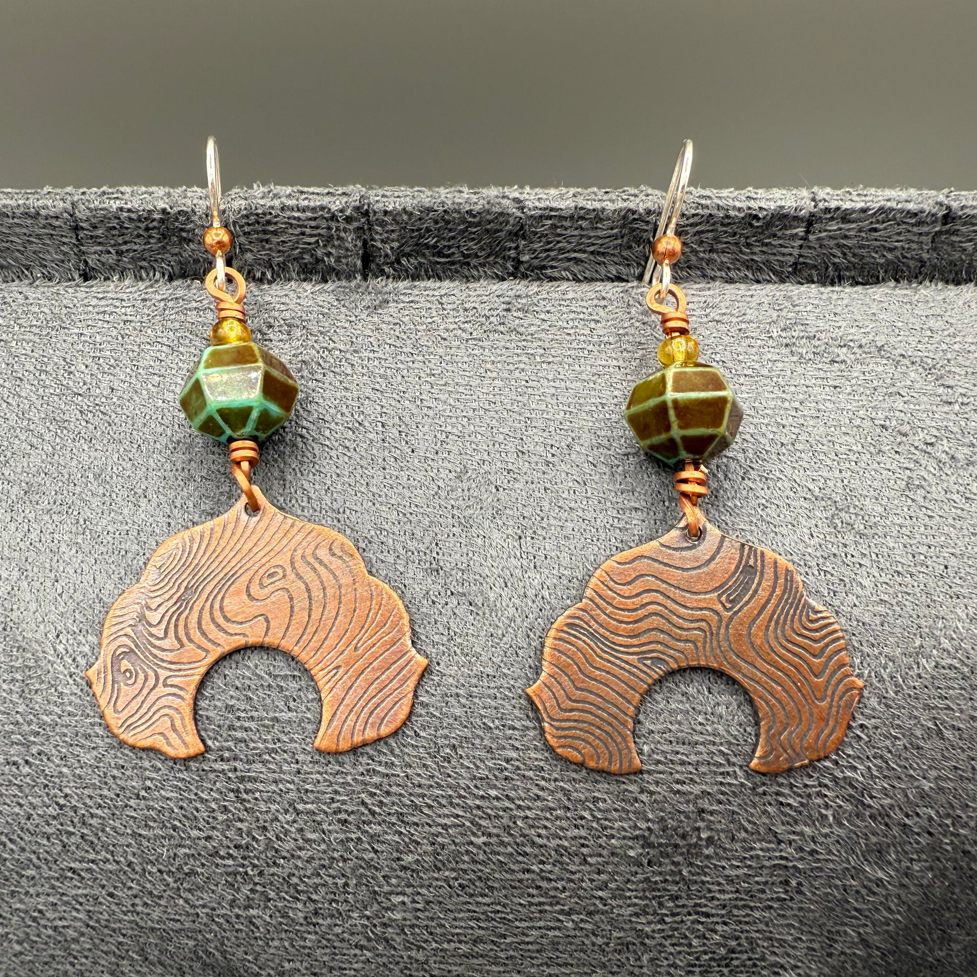 Beaded Copper Earrings