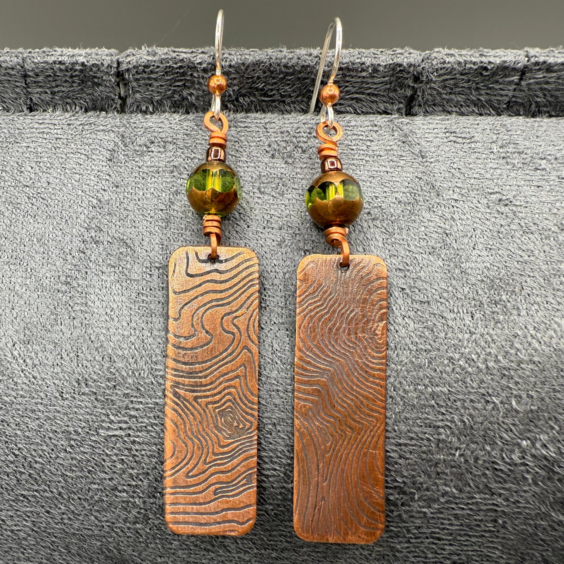 Beaded Copper Earrings