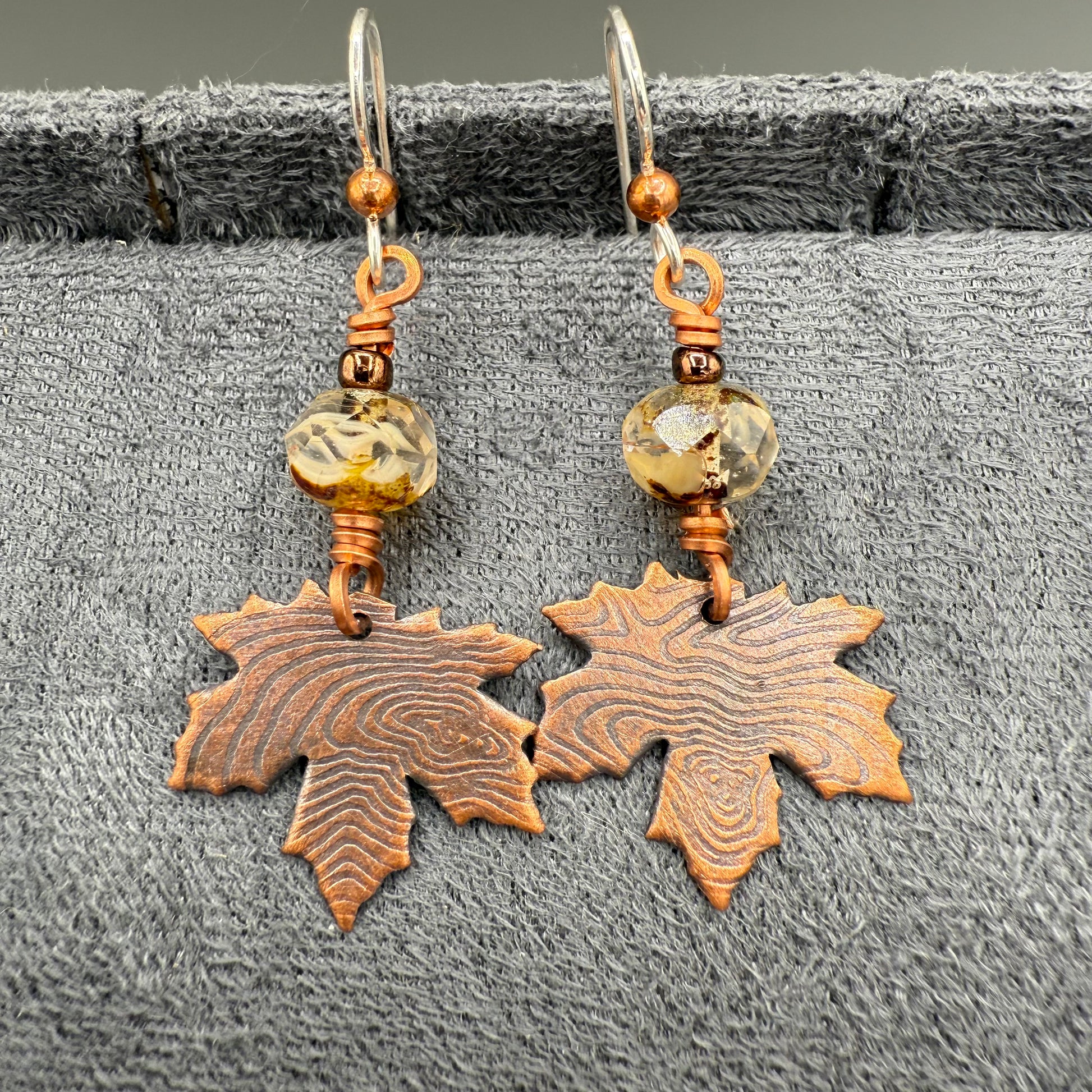 Beaded Copper Earrings