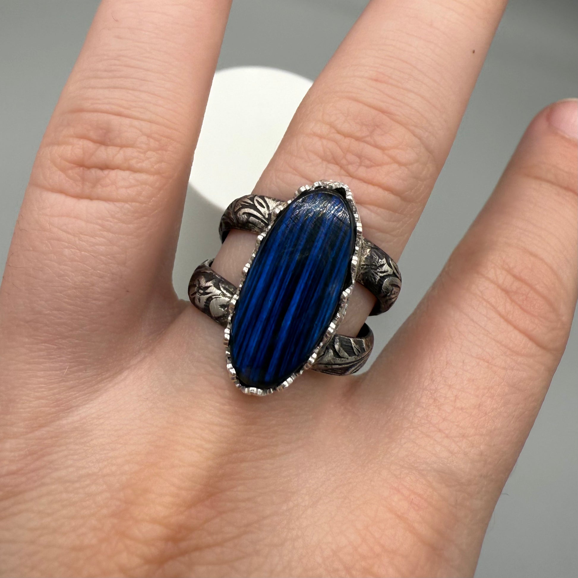 Black Labradorite Sterling Silver Ring