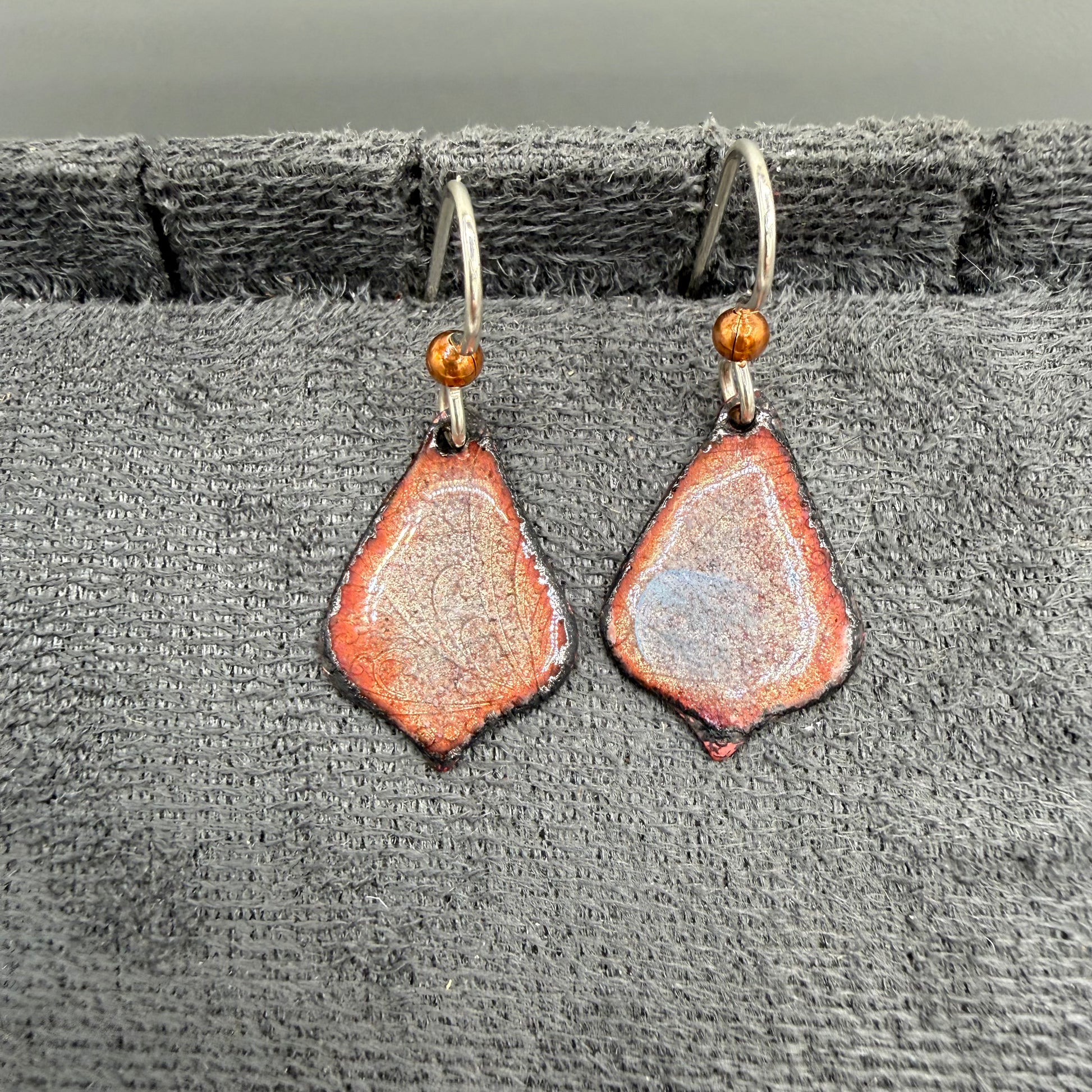 Enameled Copper Earrings