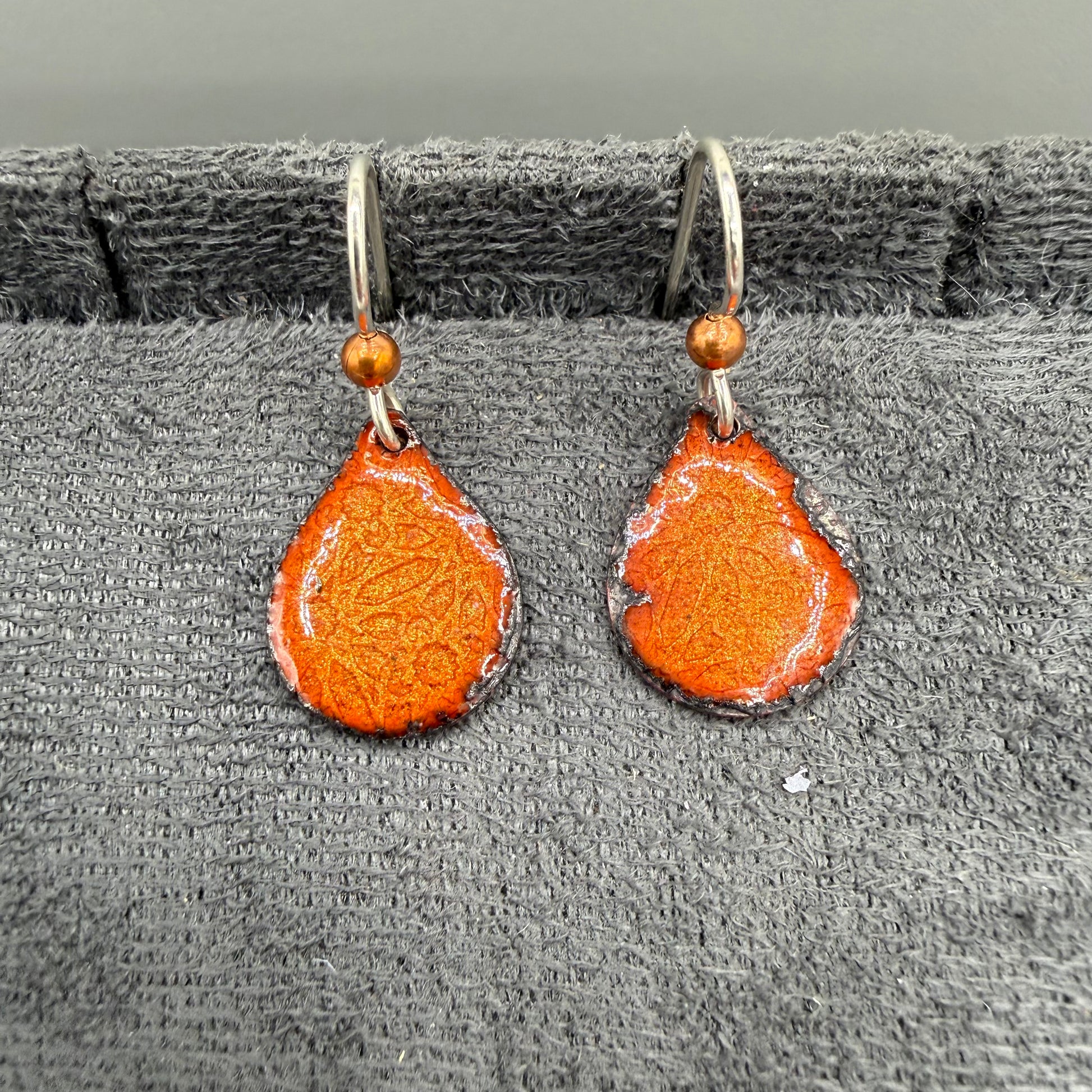 Enameled Copper Earrings