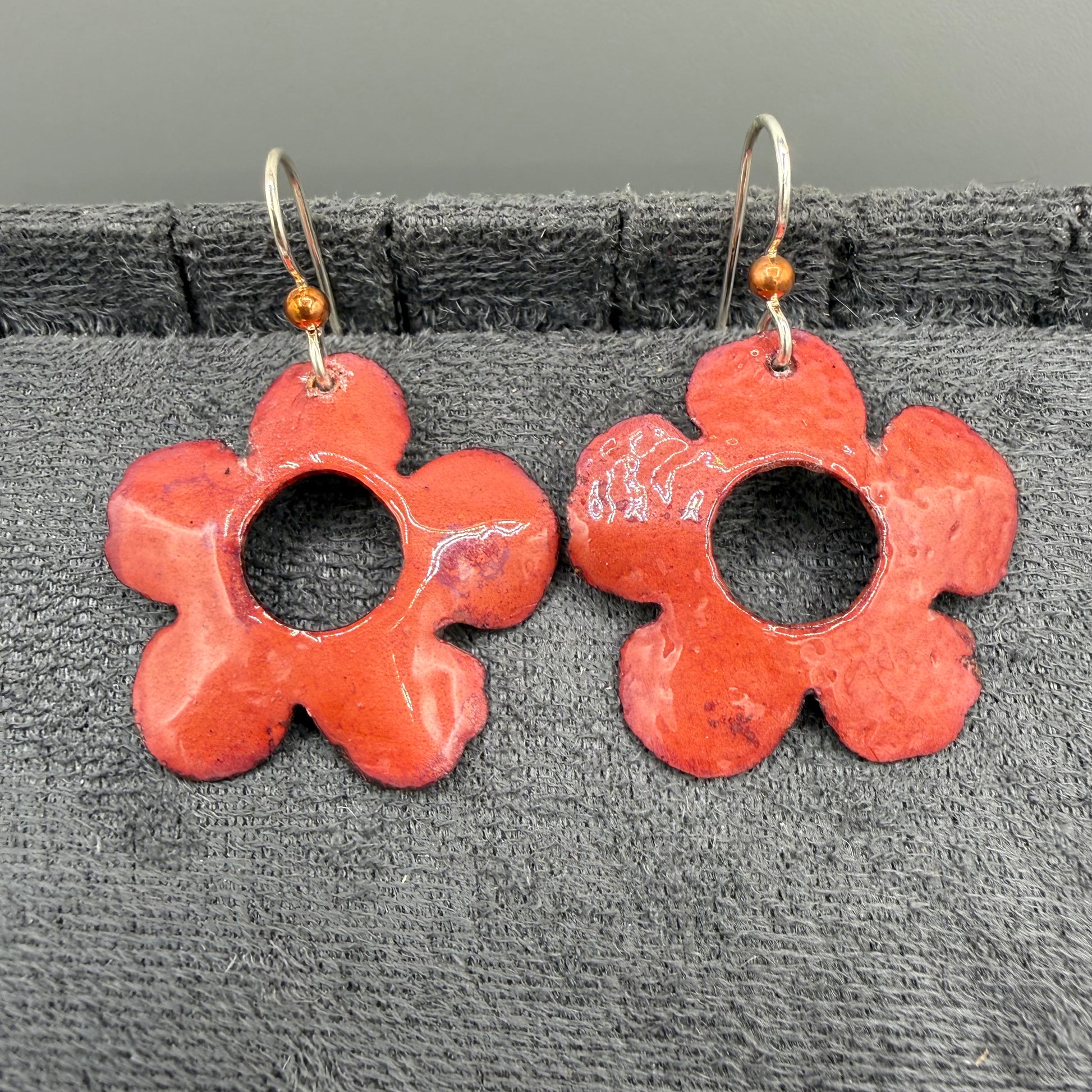 Enameled Copper Earrings