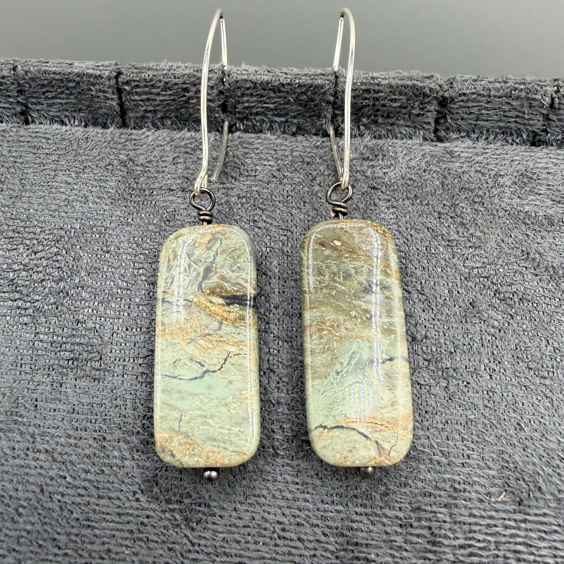 Green Jasper Bead Earrings