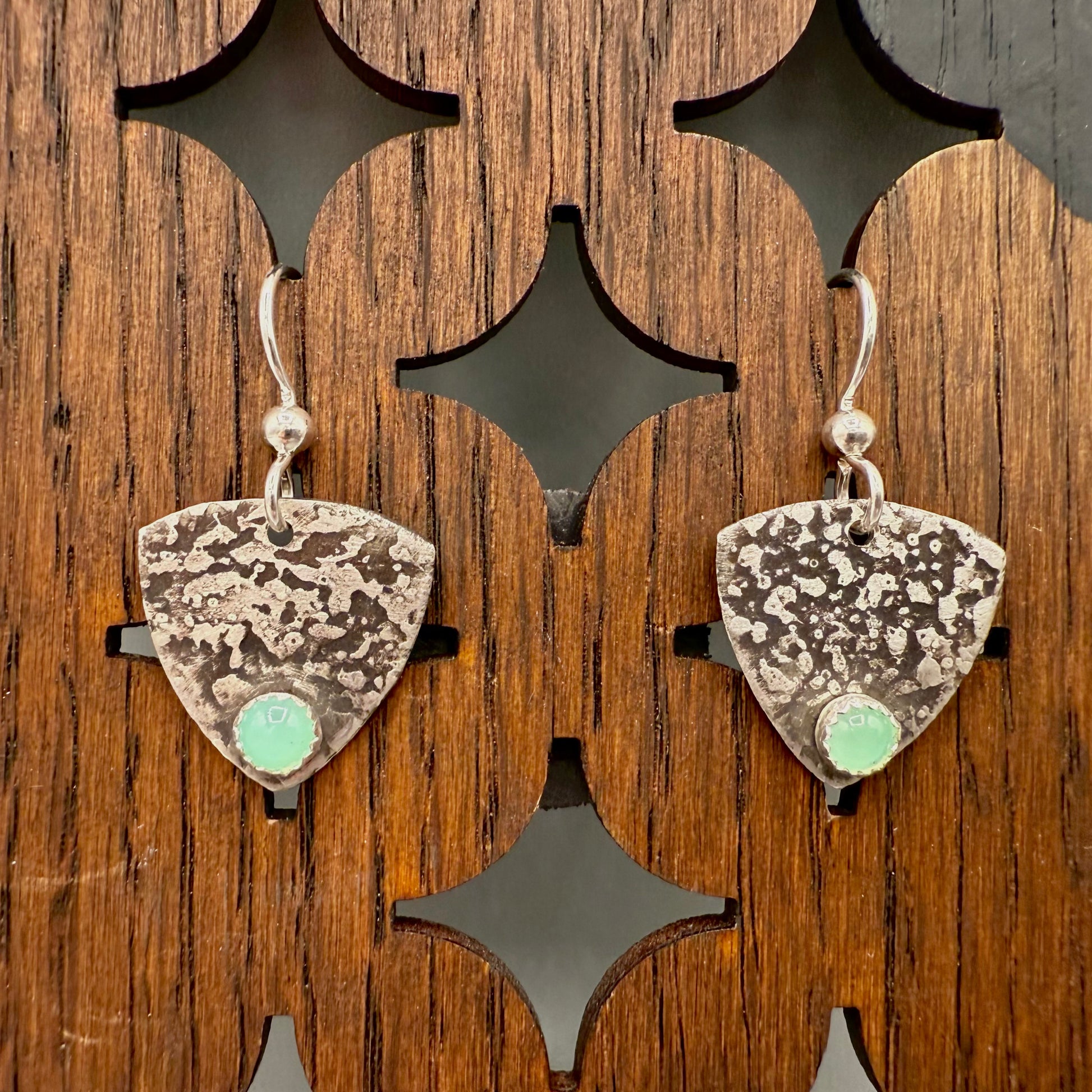 Green Moonstone Sterling Silver Earrings