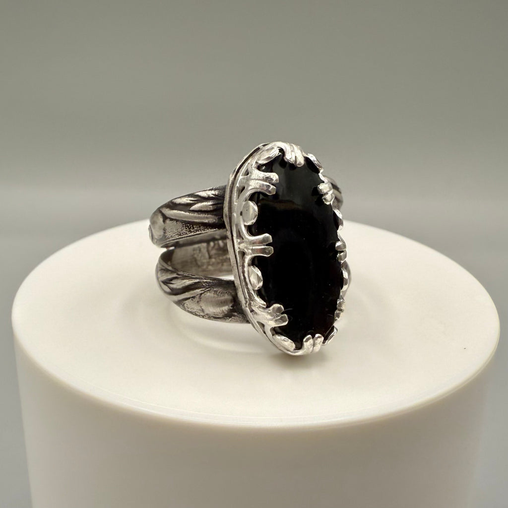 Black Labradorite Sterling Silver Ring
