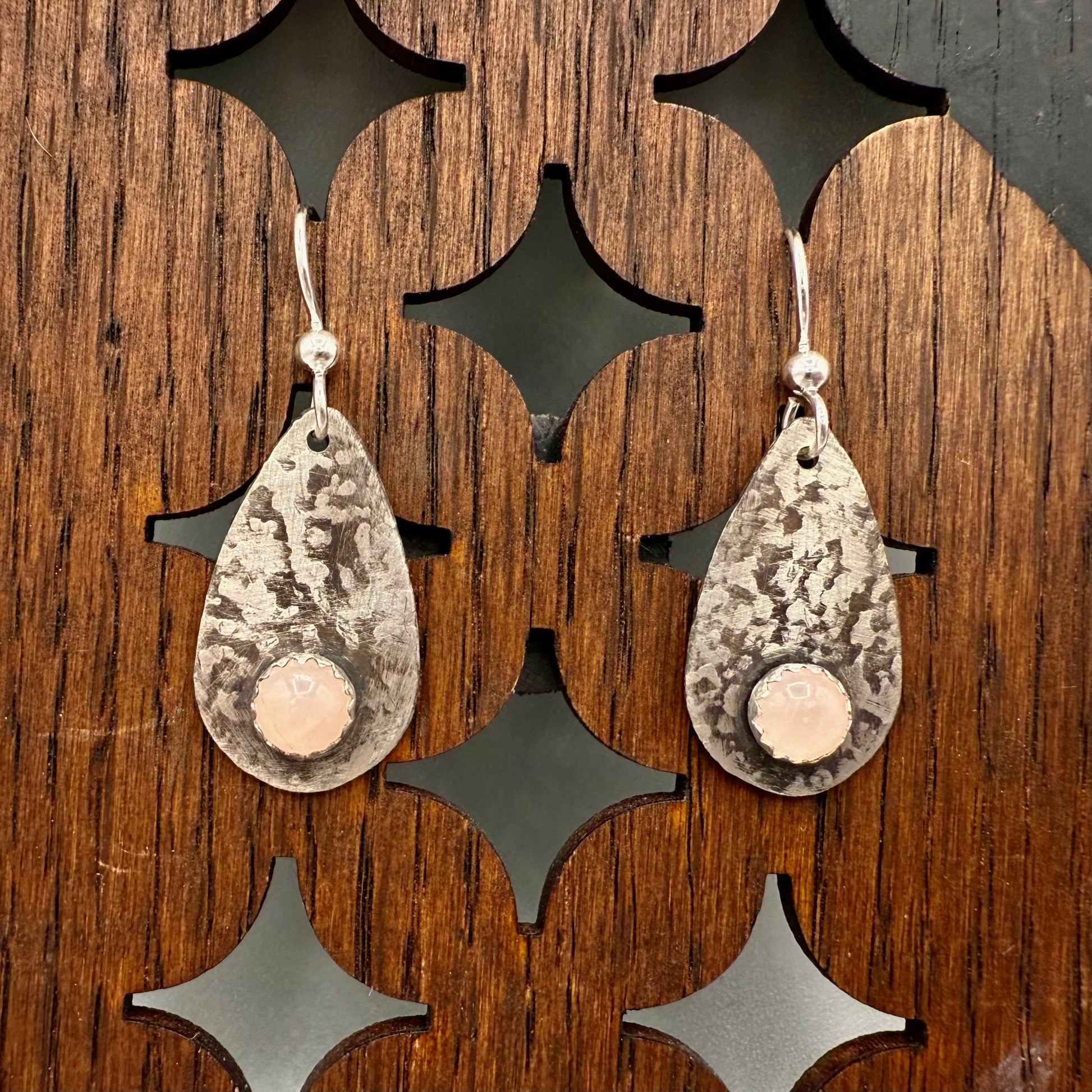Rose Quartz Sterling Silver Earrings